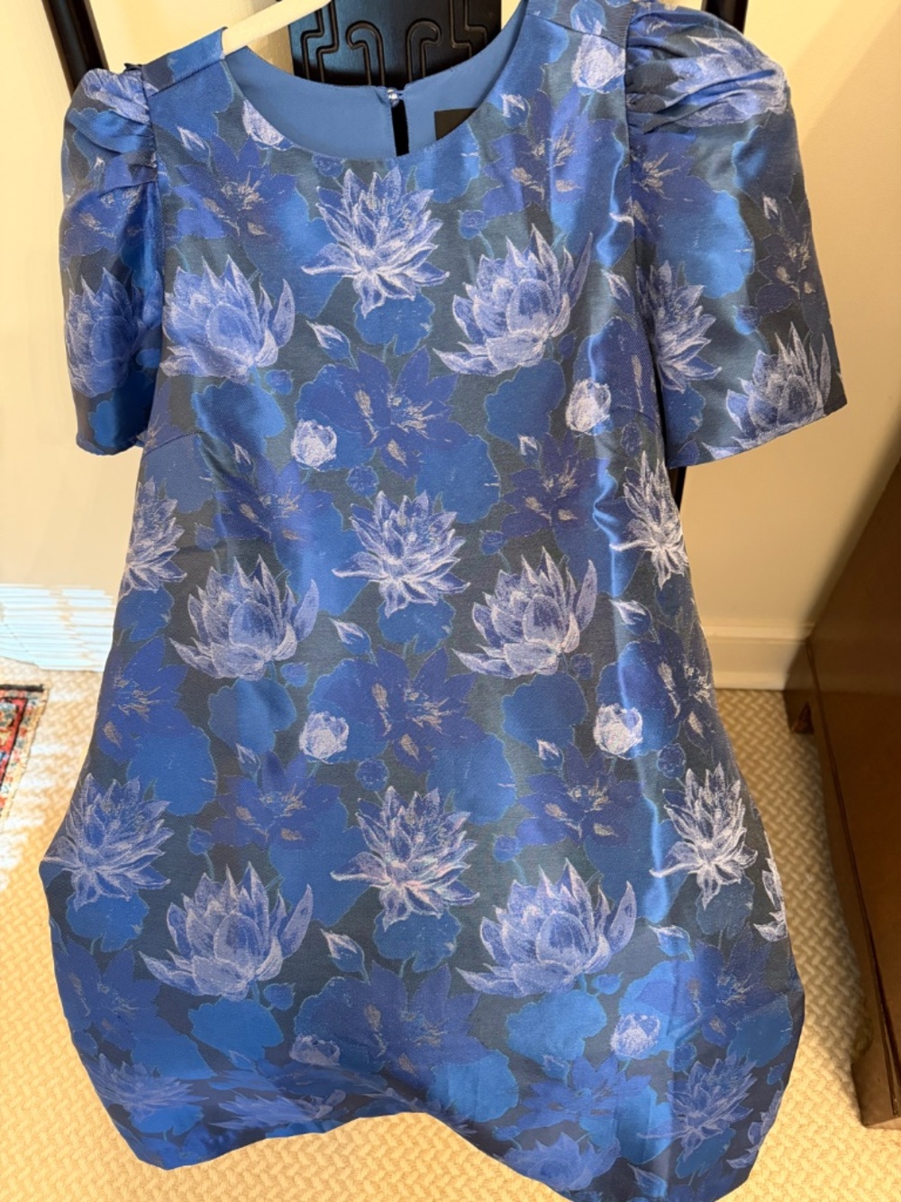 Abbey Glass blue floral jacquard dress-NWT - Picture 3 of 3